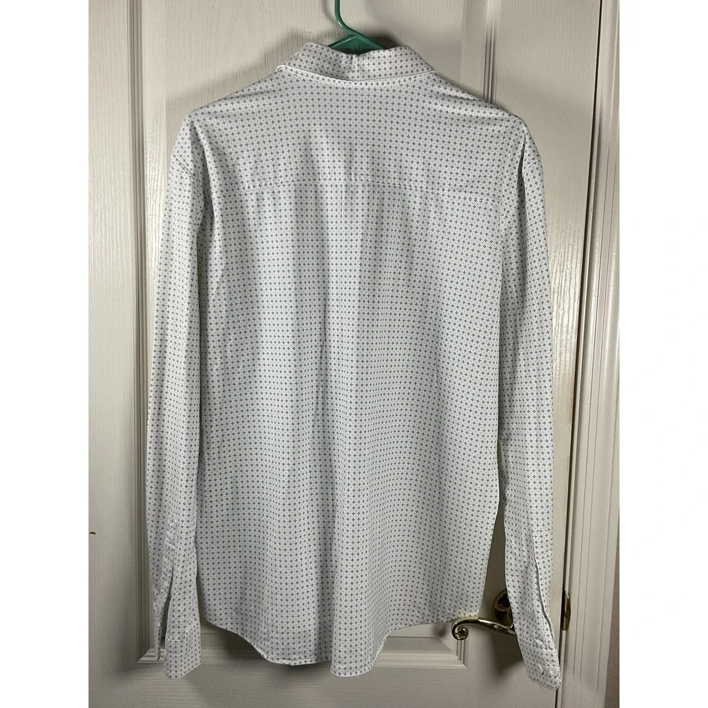 Buttercloth Men's T-Shirt Large White Blue Icy Cotton Regular Fit
